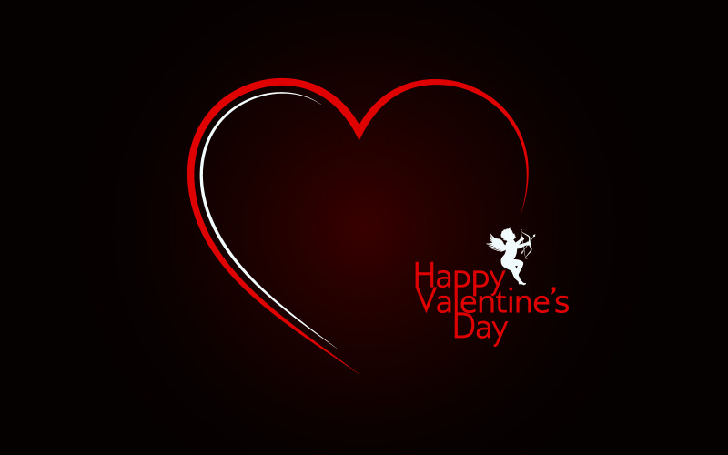 Valentinstag Red Heart Angel Hintergrund. - Corporate Identity-Vorlage