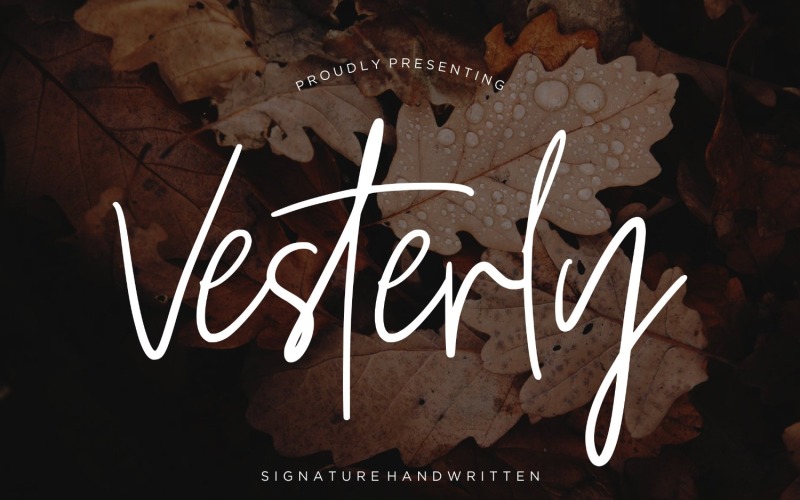 Vesterly handtekening handgeschreven lettertype