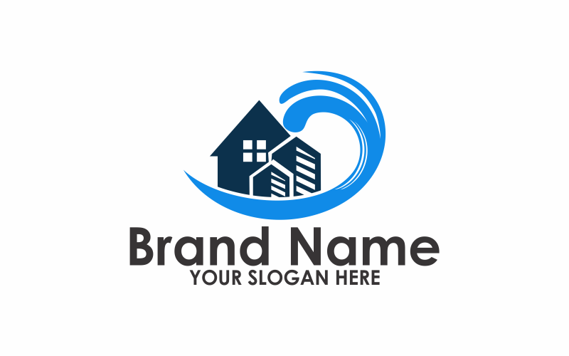 Download Шаблон логотипа "Building Waves Logo Template" / Building Waves Logo Template - Шаблон логотипа на тему графика building,wave,architecture,design,concept,business,creative,construction,urban,vector,light,graphic,water,tower,house,city,template,home,town