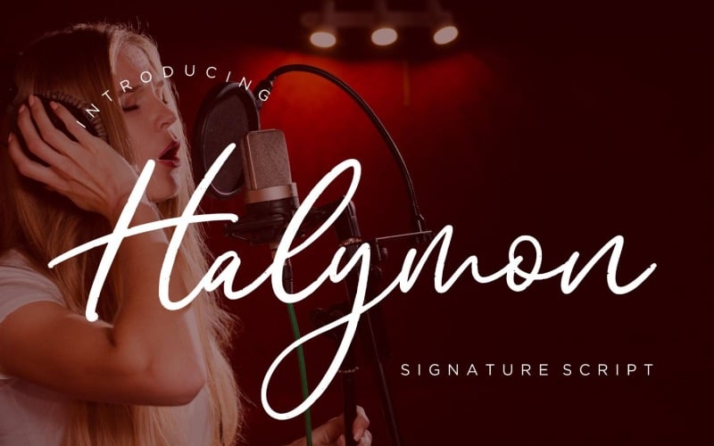 Carattere corsivo firma Halymon