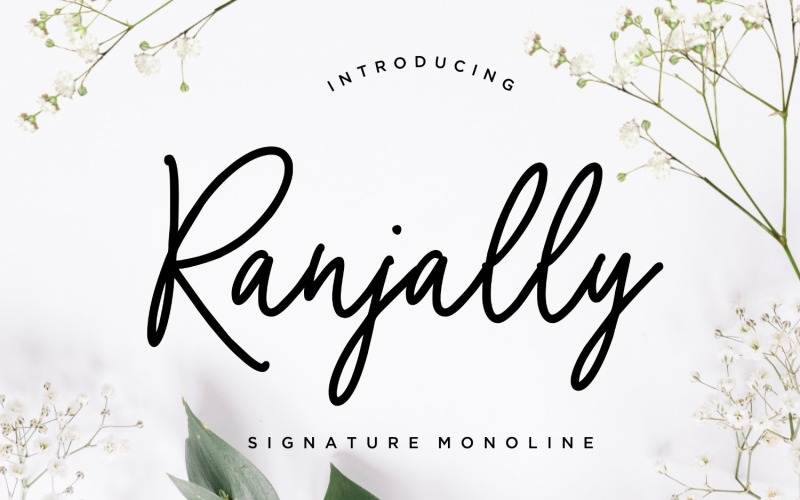 Carattere firma Ranjally Monoline