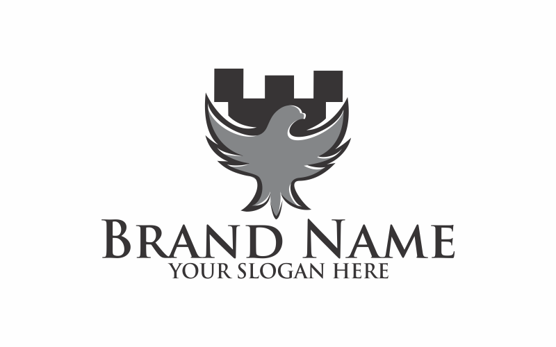 Castle Eagle Logo Template