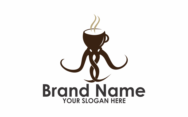 bezplatná šablona loga Coffee Squid