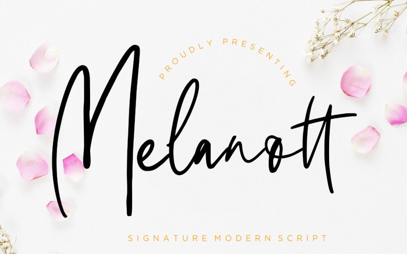 Сучасний підписний шрифт Melanott