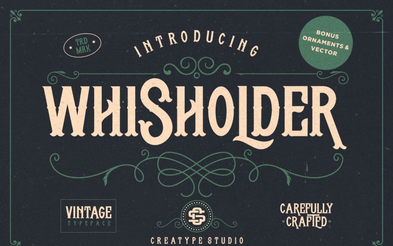 Download Шрифт "Whisholder Vintage Retro Typeface Font" / Whisholder Vintage Retro Typeface Font - Шрифт на тему графика script,typography,retro,handwriting,bold,branding,vintage,monoline,logo,event,fashion,masculine,signature,classy,display