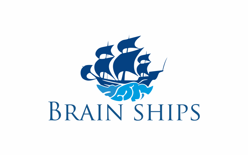 Download Шаблон логотипа "Brain Waves Logo Template" / Brain Waves Logo Template - Шаблон логотипа на тему графика brain,ship,vector,illustration,idea,concept,creative,inspiration,travel,symbol,background,design,graphic,icon,page,flat,flight