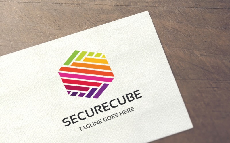 Cube sécurisé - modèle de logo lettre S