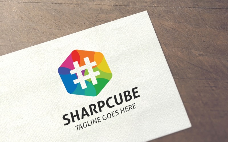 Modello di logo cubo tagliente