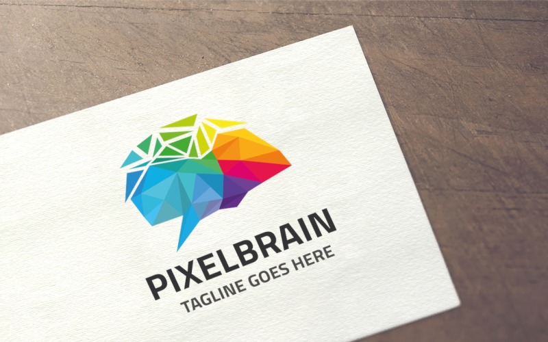 Download Шаблон логотипа "Pixel Brain Logo Template" / Pixel Brain Logo Template - Шаблон логотипа на тему графика abstract,agency,artificial intelligence,brain,brain logo,brainstorm,branding,concept,creation,creative,creativity,data,digital,firm,genius,idea,information,mind,network,polygon