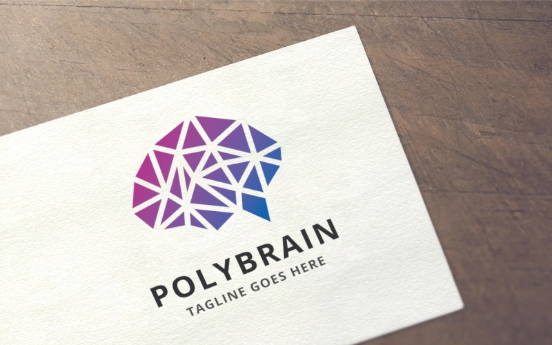 Download Шаблон логотипа "Polygon Brain Logo Template" / Polygon Brain Logo Template - Шаблон логотипа на тему графика abstract,agency,artificial intelligence,brain,brain logo,brainstorm,branding,concept,creation,creative,creativity,data,digital,firm,genius,idea,information,mind,network,polygon