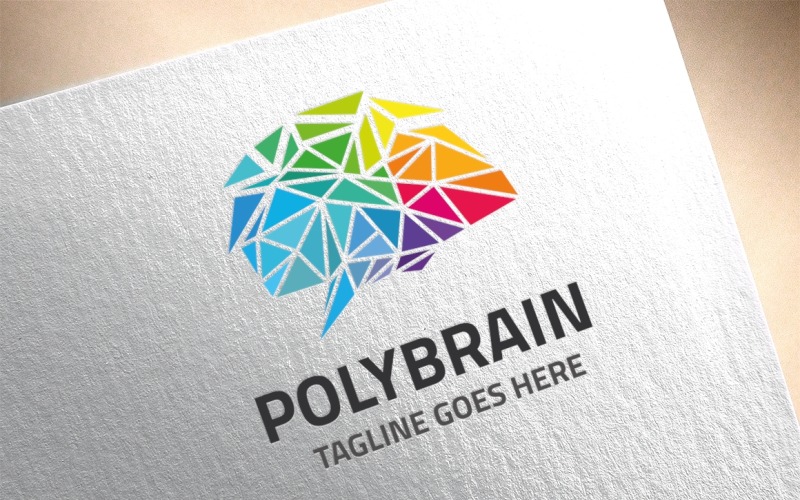 Download Шаблон логотипа "Polygon Brain Logo Template" / Polygon Brain Logo Template - Шаблон логотипа на тему графика abstract,agency,artificial intelligence,brain,brain logo,brainstorm,branding,concept,creation,creative,creativity,data,digital,firm,genius,idea,information,mind,network,polygon