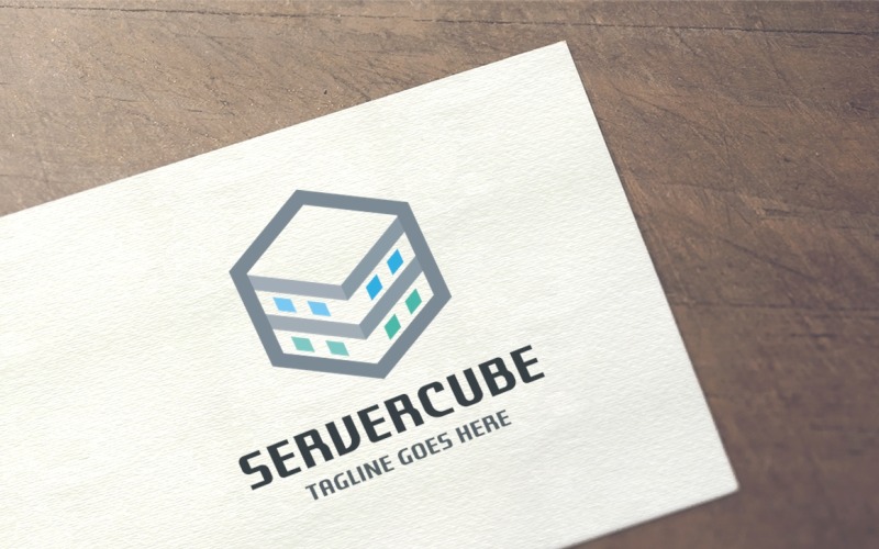 Шаблон логотипа Pro Server Cube