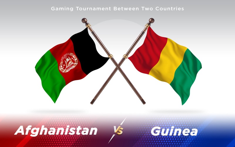 Afganistan i Gwinea Flagi dwóch krajów - ilustracja