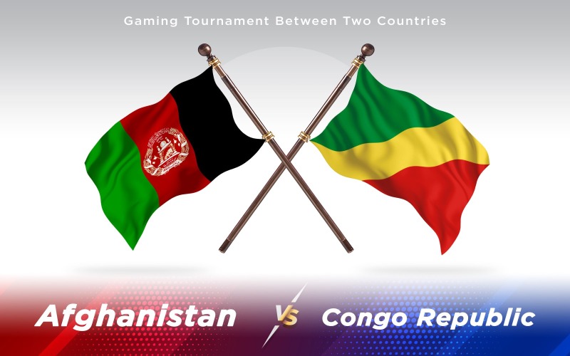 Afghanistan et République du Congo deux drapeaux de pays - Illustration