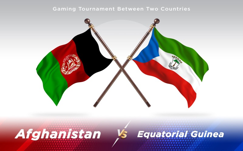Afghanistan gegen Äquatorialguinea Flaggen zweier Länder - Illustration