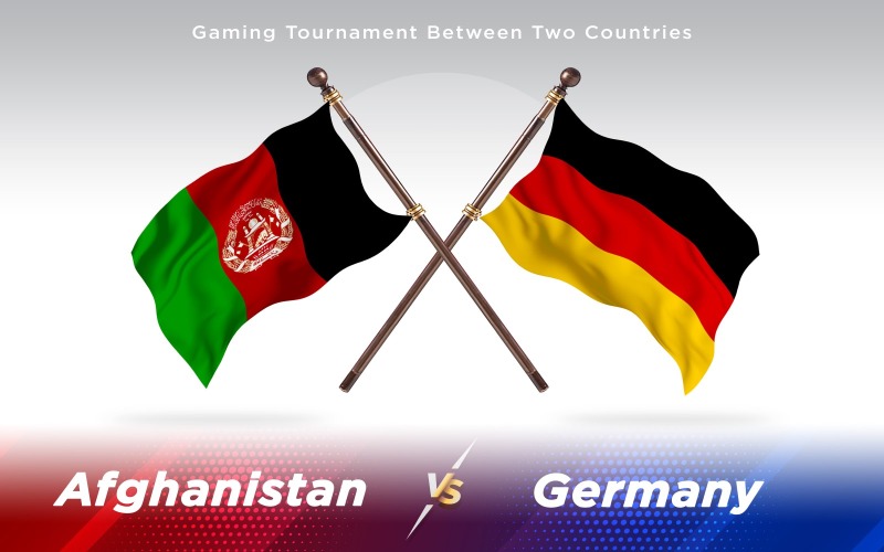 Afghanistan gegen Deutschland Flaggen zweier Länder - Illustration