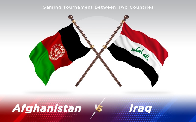 Afghanistan kontra Irak två länder flaggor bakgrundsdesign - illustration