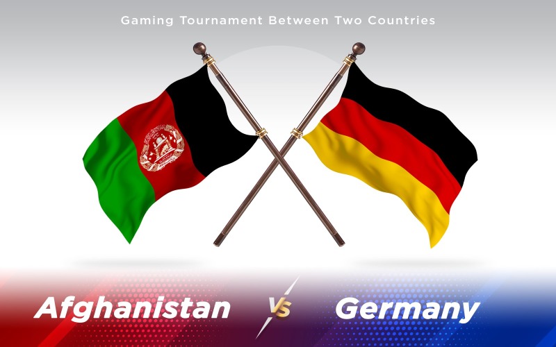 Afghanistan versus Germany Two Countries Flags - Illustration