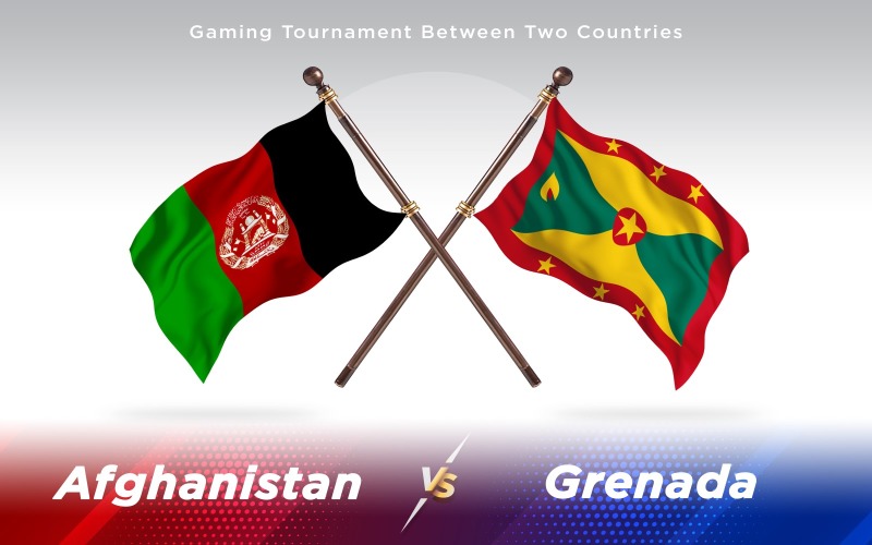 Afghanistan versus Grenada Two Countries Flags - Illustration