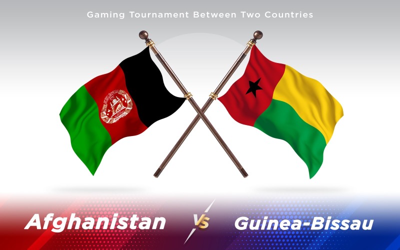 Afghanistan versus Guinea-Bissau Two Countries Flags - Illustration