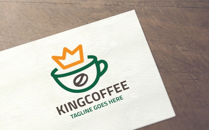 Download Шаблон логотипа "King Coffee Logo Template" / King Coffee Logo Template - Шаблон логотипа на тему графика bistro,black,brand,branding,business,cafe,coffee,coffee cup,coffee logo,company,creative,creative logo,cup,design,drink,express,expresso,food,food logo,identity