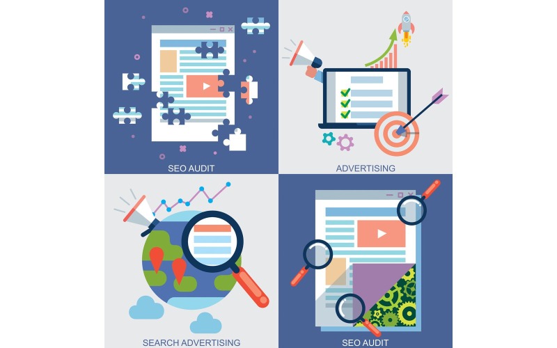 Набір веб-іконок для реклами - ілюстрація