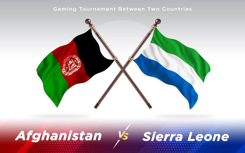 Afeganistão versus Serra Leoa Bandeiras de dois países - ilustração