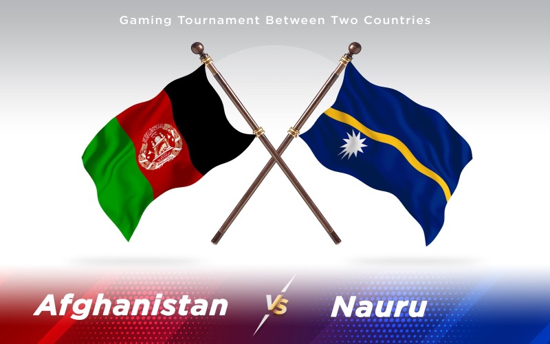 Афганістан проти Науру Прапори двох країн - ілюстрація