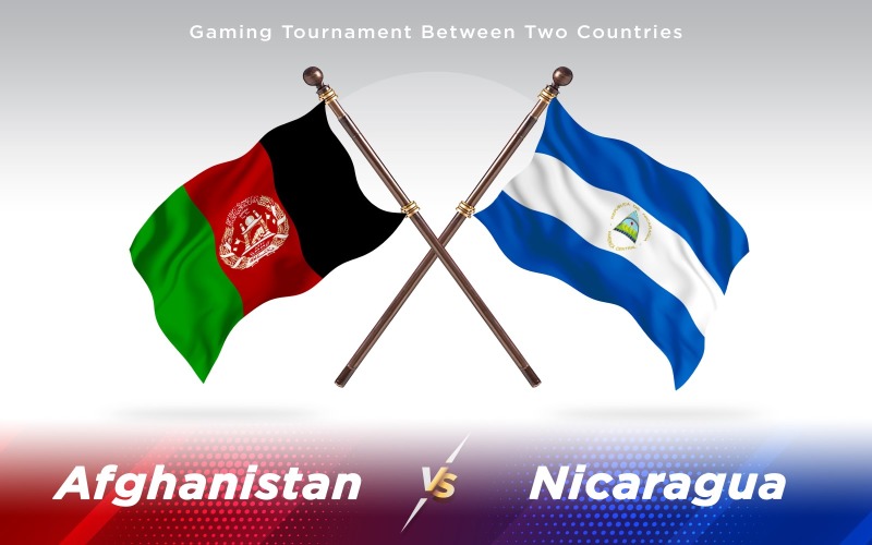 Афганистан против флагов двух стран Никарагуа - Иллюстрация