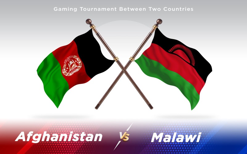 Afganistan vs Malawi iki ülke bayrakları arka plan tasarımı - illüstrasyon