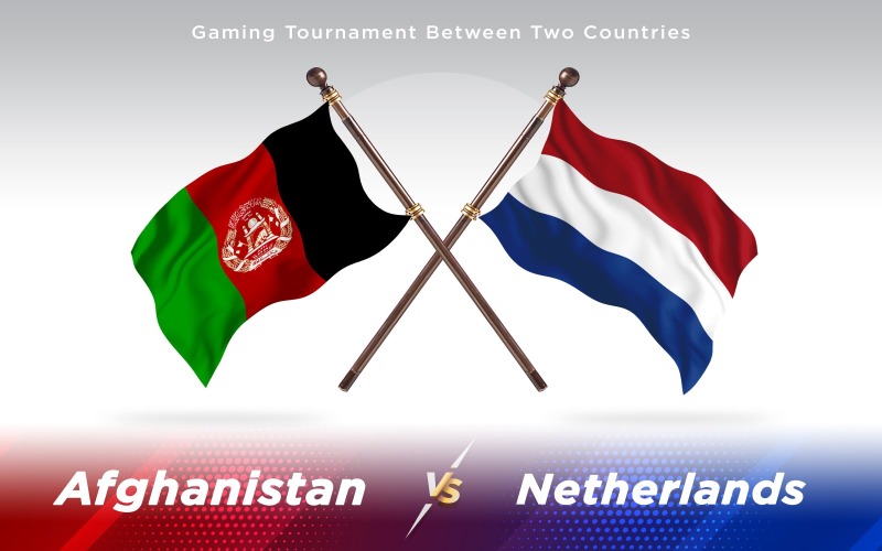 Afganisztán kontra Hollandia két ország zászlói - illusztráció