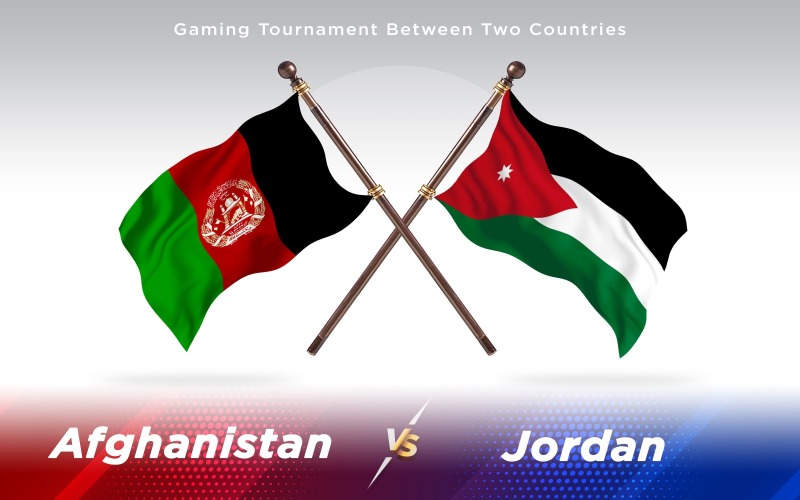 Afghanistan contro Giordania Due Bandiere Di Paesi - Illustrazione