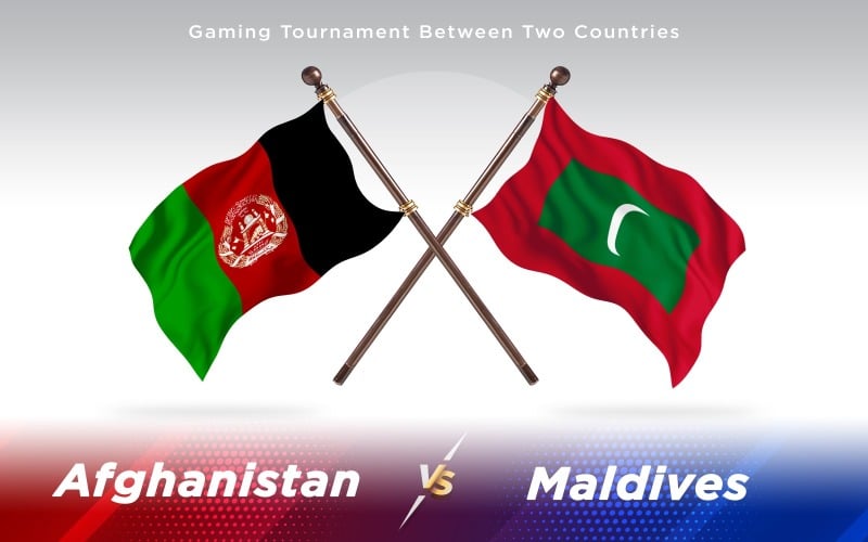 Afghanistan Contro Maldive Due Bandiere Di Paesi - Illustrazione