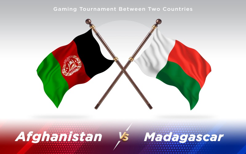 Afghanistan gegen Madagaskar Zwei Länder Flaggen - Illustration