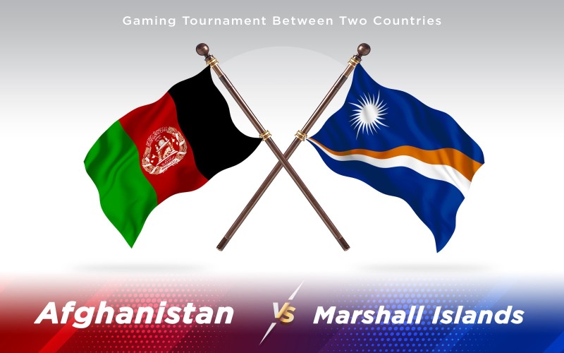 Afghanistan kontra Marshallöarna två länder flaggor - Illustration