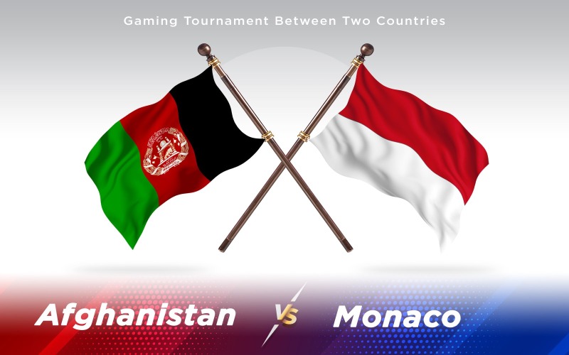 Afghanistan kontra Monaco två länder flaggor - Illustration