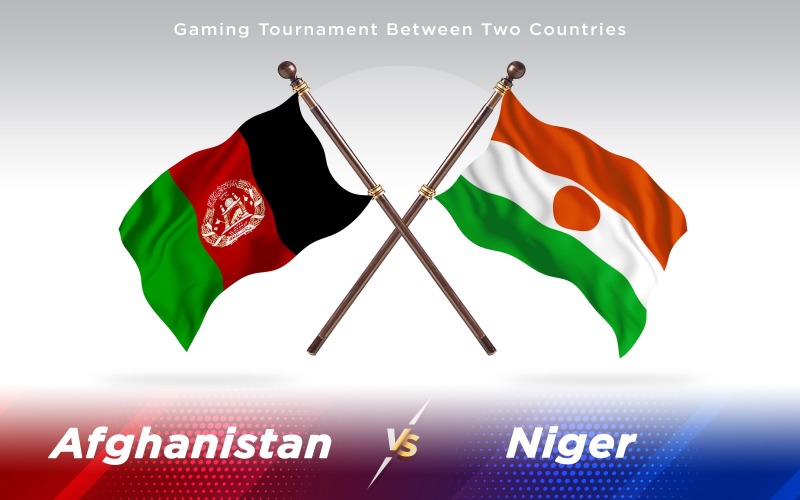 Afghanistan kontra Niger två länder flaggor - Illustration