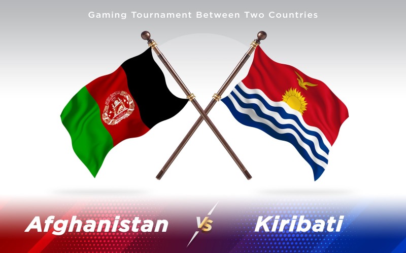 Afghánistán versus Kiribati vlajky dvou zemí - ilustrace