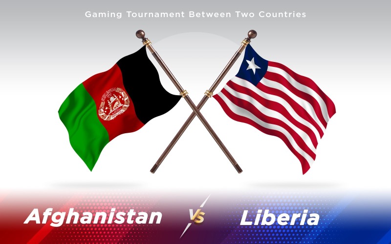 Afghanistan versus Liberia Two Countries Flags - Illustration