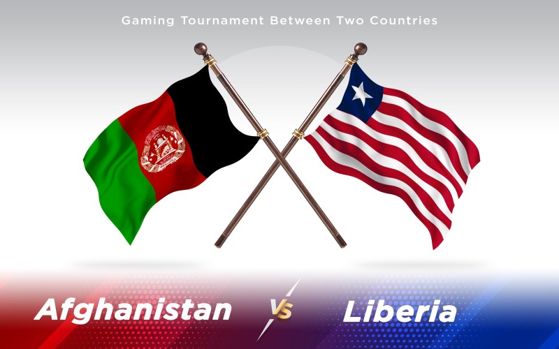 Afghánistán versus Libérie vlajky dvou zemí - ilustrace