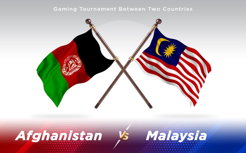 Afghánistán versus Malajsie příznaky dvou zemí - ilustrace