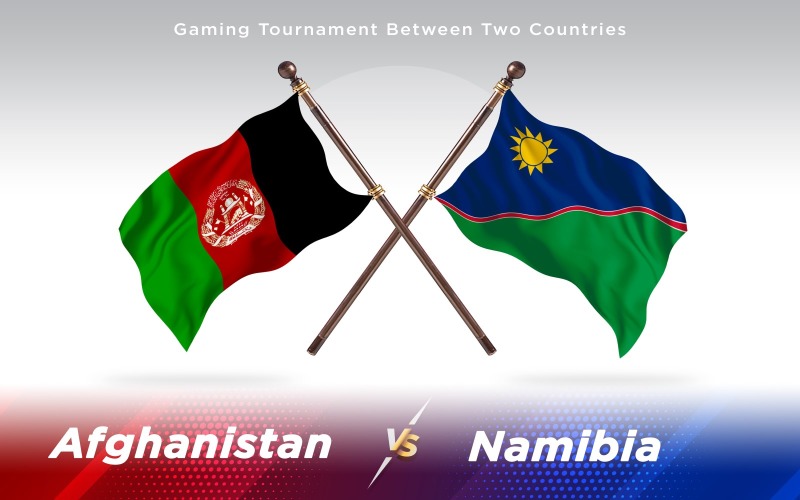 Afghanistan versus Namibia Two Countries Flags - Illustration