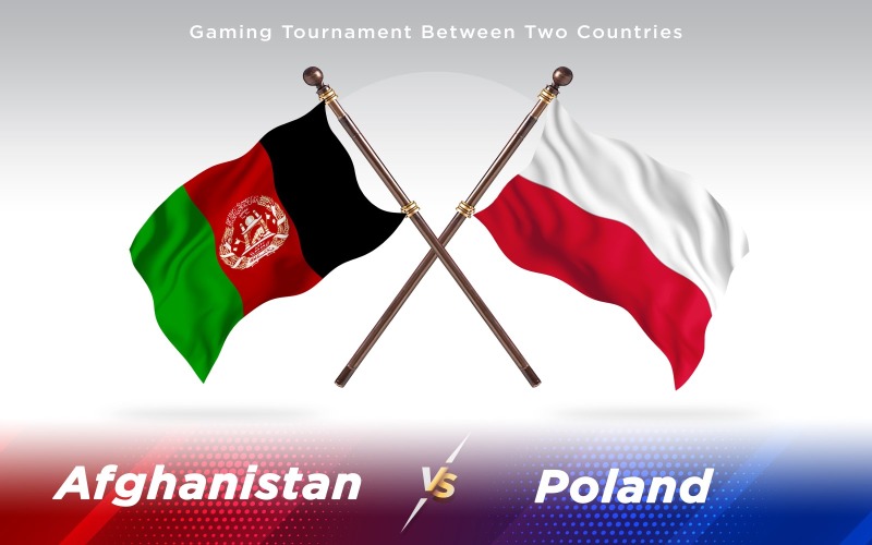 Afghánistán versus Polsko vlajky dvou zemí - ilustrace