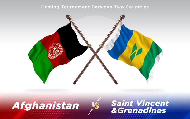Afghanistan vs Saint Vincent & Grenadinerna två länder flaggor - Illustration