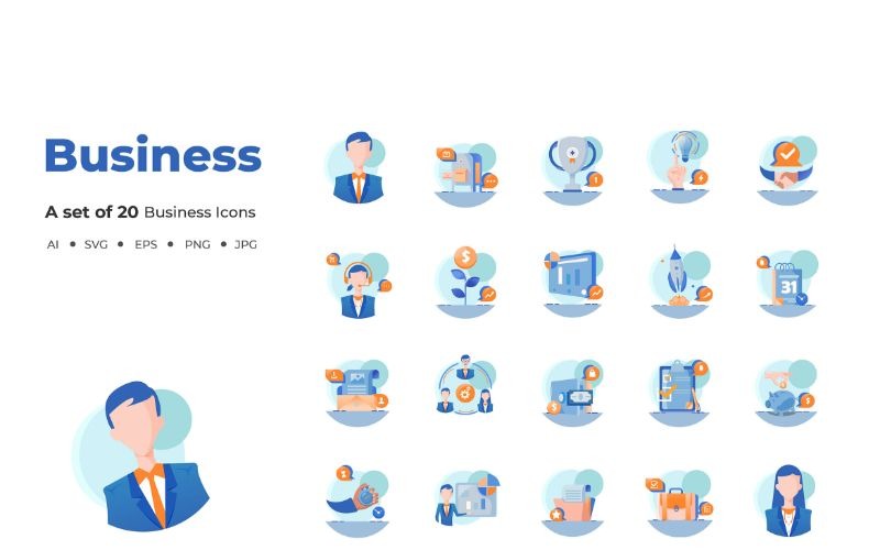 Download Иллюстрация "Business - Illustration" / Business - Illustration - Иллюстрация на тему графика icon,icons,flat,vector,illustration,graphic,design