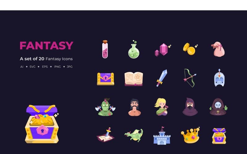Download Иллюстрация "Fantasy - Illustration" / Fantasy - Illustration - Иллюстрация на тему графика icon,icons,flat,vector,illustration,graphic,design