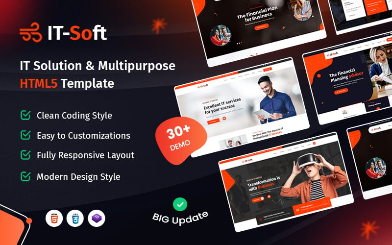 IT-Soft - IT-решения и многоцелевой шаблон сайта Bootstrap HTML5