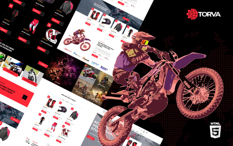 Магазин спортивних мотоциклів Trova та аксесуари Шаблон веб-сайту