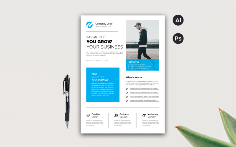 Download Фирменный стиль "Business Flyer - Corporate Identity Template" / Business Flyer - Corporate Identity Template - Фирменный стиль на тему графика template,flyer,business,modern,poster,corporate,design,a4,creative,simple,company,print,style,concept,element,sales,icon,idea,elegant,stylish