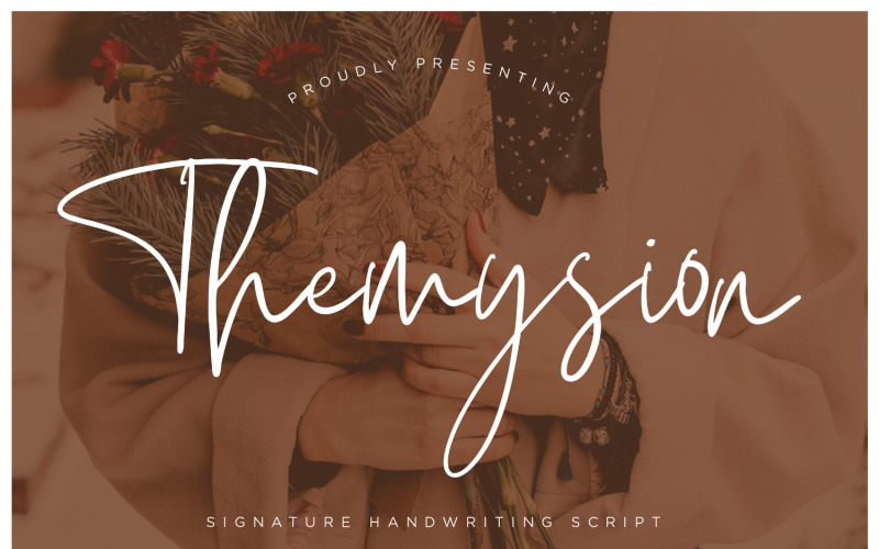 Carattere di scrittura a mano firma Themysion